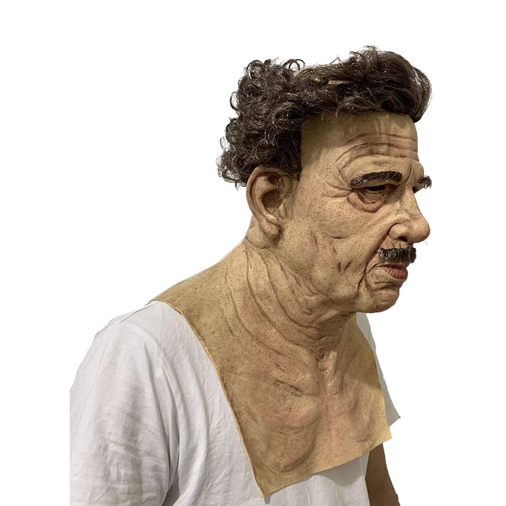 Halloween Latex Old Man Face Cover Halloween Fancy Dress Head for Masquerade Realistic Headgear