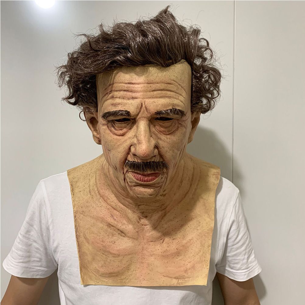 Halloween Latex Old Man Face Cover Halloween Fancy Dress Head for Masquerade Realistic Headgear
