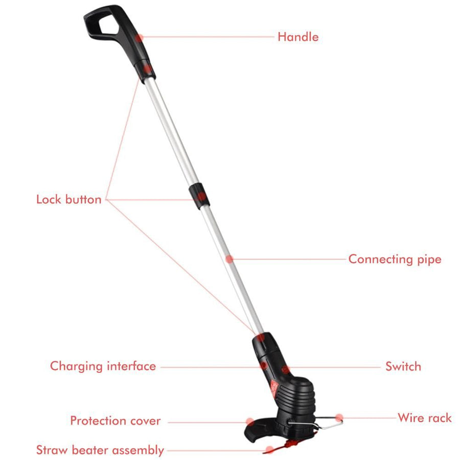 Garden Tool Cordless Lawn Trimmer Cordless Rechargeable Grass Trimmer String Grass Trimmer for Garden Lawn Weeding