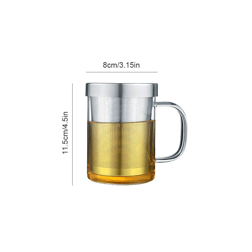 450ml Infuser Glass Tea Cup Borosilicate Glass Tea Cup with Filter and Lid