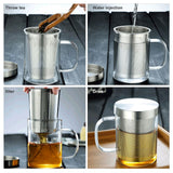 450ml Infuser Glass Tea Cup Borosilicate Glass Tea Cup with Filter and Lid