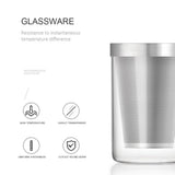 450ml Infuser Glass Tea Cup Borosilicate Glass Tea Cup with Filter and Lid - Top-Down View