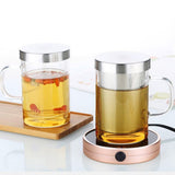 450ml Infuser Glass Tea Cup Borosilicate Glass Tea Cup with Filter and Lid - 45-Degree Angle
