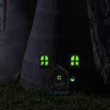 Miniature Fairy Elf Home Door Windows and Chandelier Luminous Tree Decor Art Decorations In The Dark