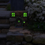 Miniature Fairy Elf Home Door Windows and Chandelier Luminous Tree Decor Art Decorations In The Dark
