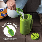 Hand Held Adjustable Watering Jug Fertilizer Bottle Fertilizer Salt Spreader With Shovel - Low Angle