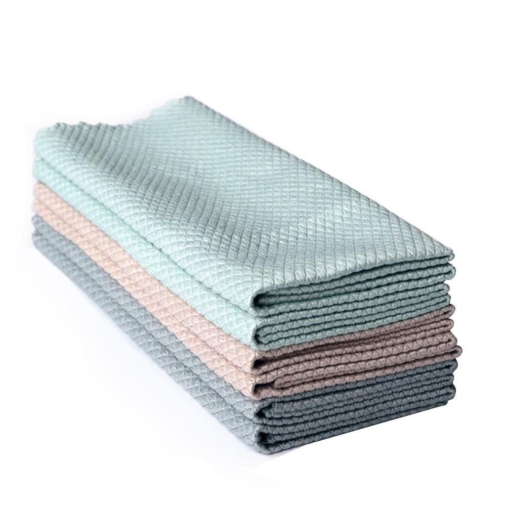 Special Fish Scale Rag For Glass Cleaning No Traces Housework Cleaning Cloth Kitchen Oil Removal Non Marking Absorbent Non Linting Towel