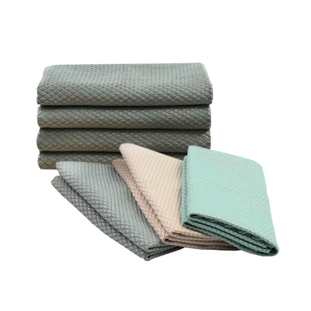 Special Fish Scale Rag For Glass Cleaning No Traces Housework Cleaning Cloth Kitchen Oil Removal Non Marking Absorbent Non Linting Towel