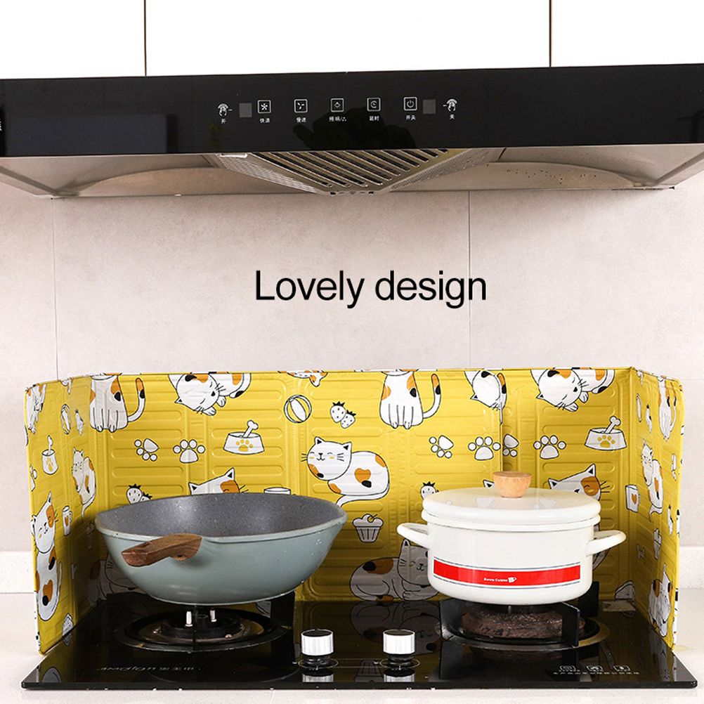 Home Kitchen Gas Stove Folding Oil Baffle Aluminum Foil Baffle Fried Cooking Oil Proof Splash Proof Baffle