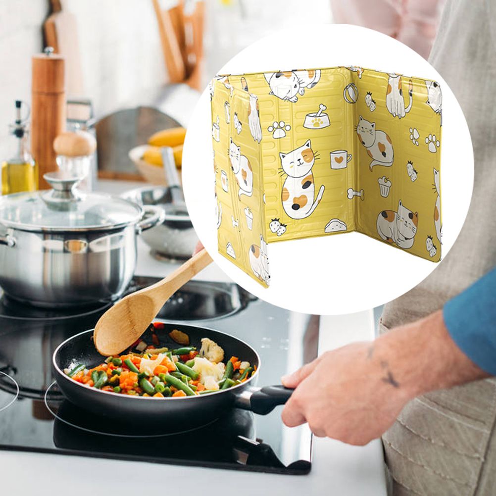 Home Kitchen Gas Stove Folding Oil Baffle Aluminum Foil Baffle Fried Cooking Oil Proof Splash Proof Baffle