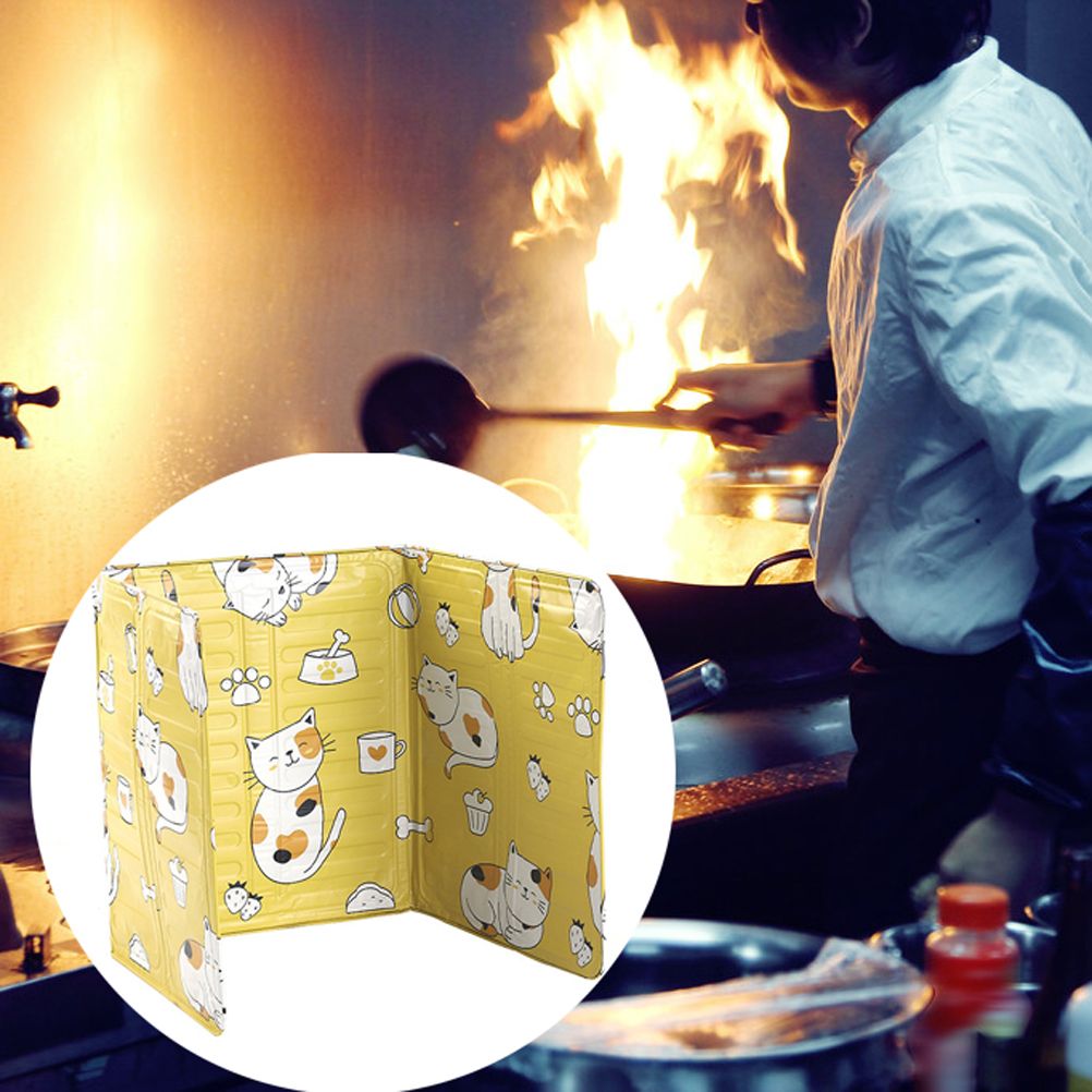 Home Kitchen Gas Stove Folding Oil Baffle Aluminum Foil Baffle Fried Cooking Oil Proof Splash Proof Baffle