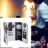 Aluminum Foldable Kitchen Gas Stove Oil Baffle Plate Kitchen Frying Pan Oil Splash Protection Screen - Front View
