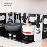 Aluminum Foldable Kitchen Gas Stove Oil Baffle Plate Kitchen Frying Pan Oil Splash Protection Screen - Side View