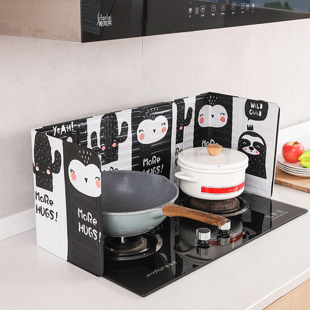 Aluminum Foldable Kitchen Gas Stove Oil Baffle Plate Kitchen Frying Pan Oil Splash Protection Screen