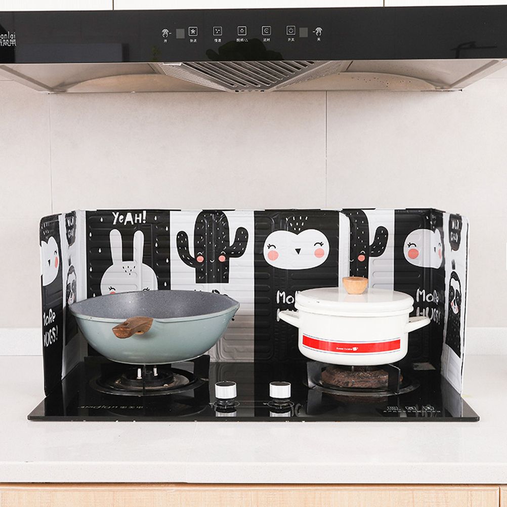 Aluminum Foldable Kitchen Gas Stove Oil Baffle Plate Kitchen Frying Pan Oil Splash Protection Screen