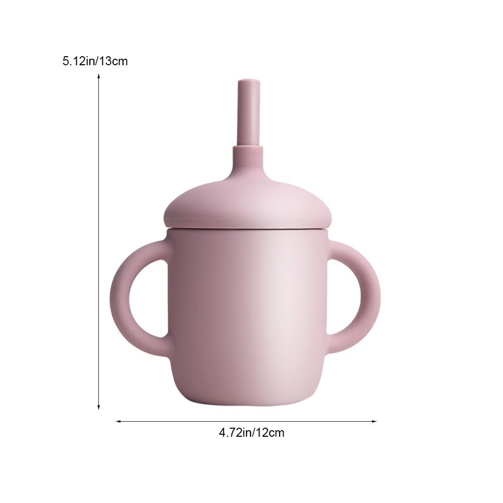 150ML Baby Cup Silicone Training Cup Sippy Cup with Straw Non Slip Handles Unbreakable Heat Resistant Trainer Cup for Babies Infants