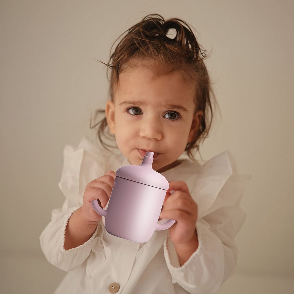 150ML Baby Cup Silicone Training Cup Sippy Cup with Straw Non Slip Handles Unbreakable Heat Resistant Trainer Cup for Babies Infants
