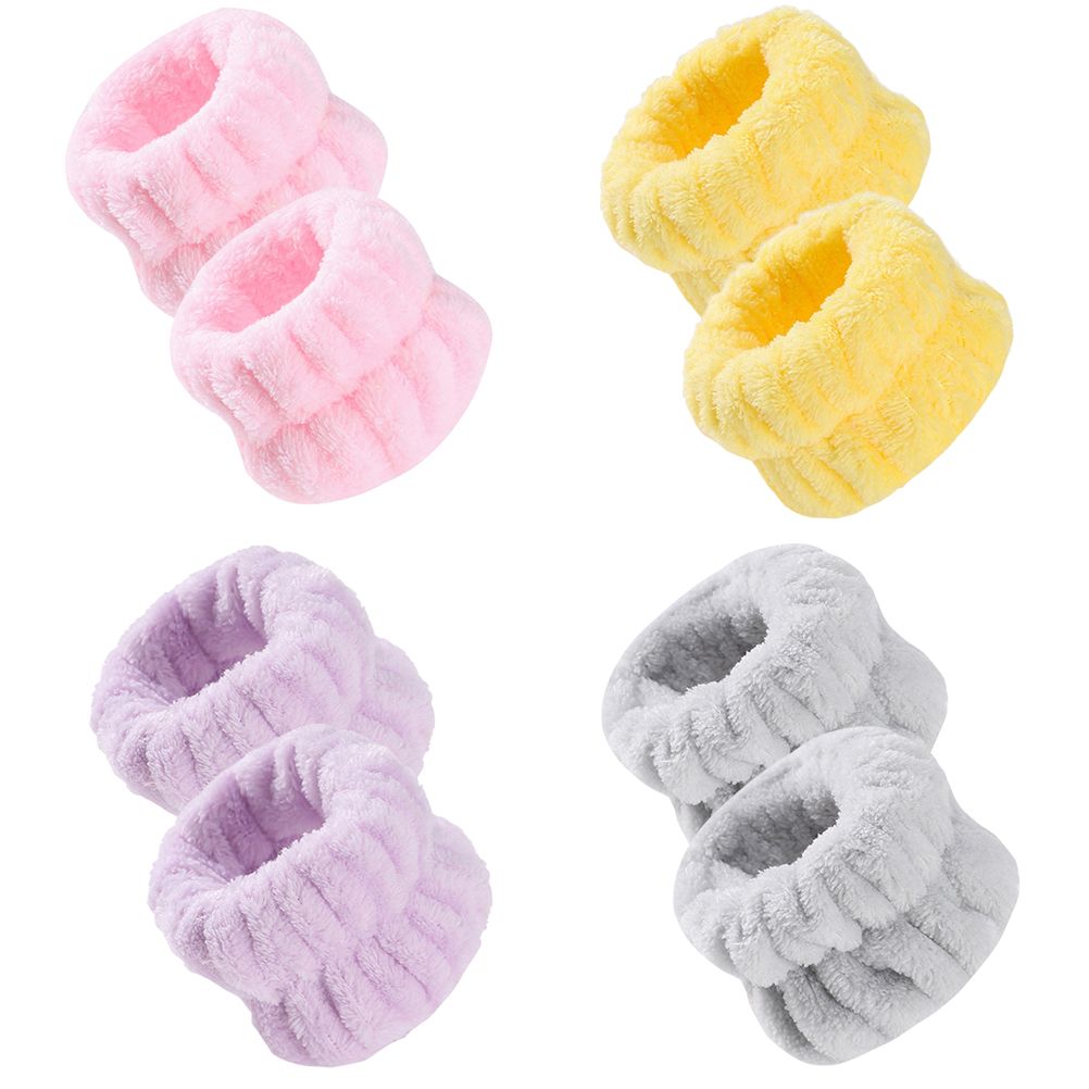 4 Pairs Wrist Spa Wash Band Color Wrist Wash Towel Band Absorbent Wristbands Wrist Sweatband for Washing Face