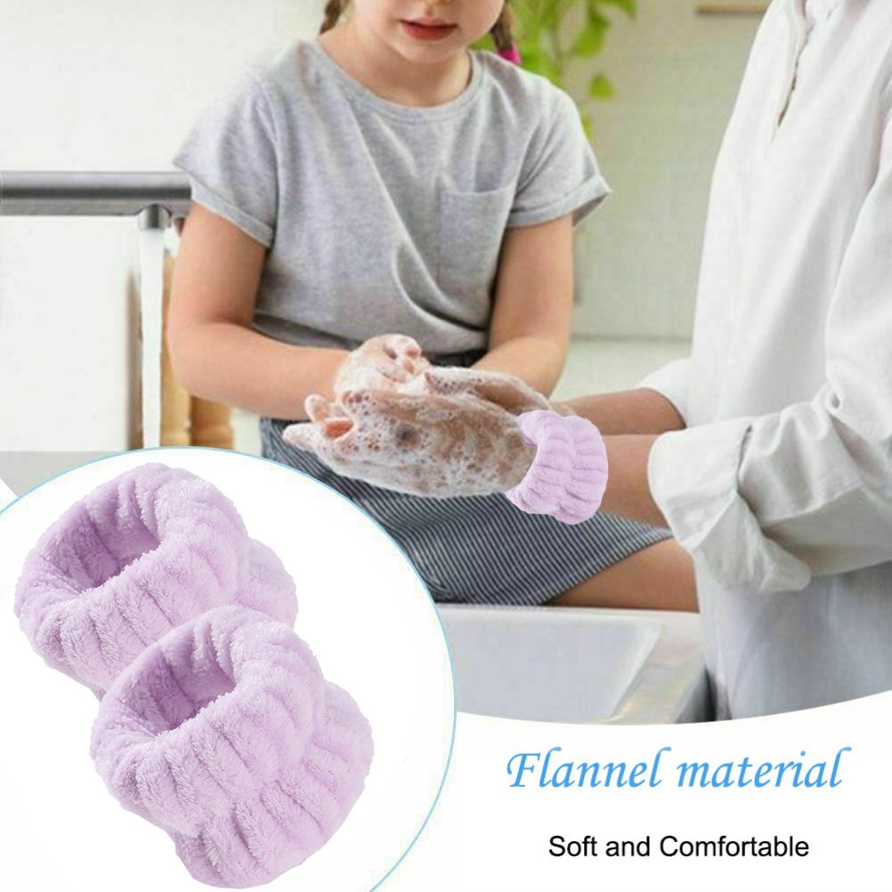 4 Pairs Wrist Spa Wash Band Color Wrist Wash Towel Band Absorbent Wristbands Wrist Sweatband for Washing Face