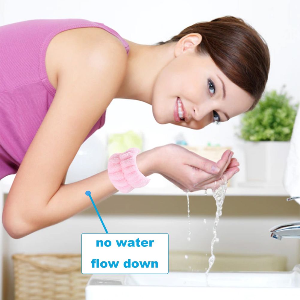 4 Pairs Wrist Spa Wash Band Color Wrist Wash Towel Band Absorbent Wristbands Wrist Sweatband for Washing Face