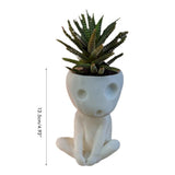 Luminous Face Planter Pot Head Flower Pot Cute Resin Succulent Planter Flowerpot with Drain Hole for House Office Decor