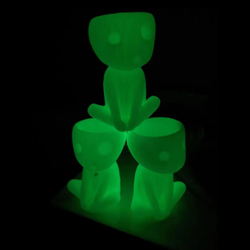 Luminous Face Planter Pot Head Flower Pot Cute Resin Succulent Planter Flowerpot with Drain Hole for House Office Decor