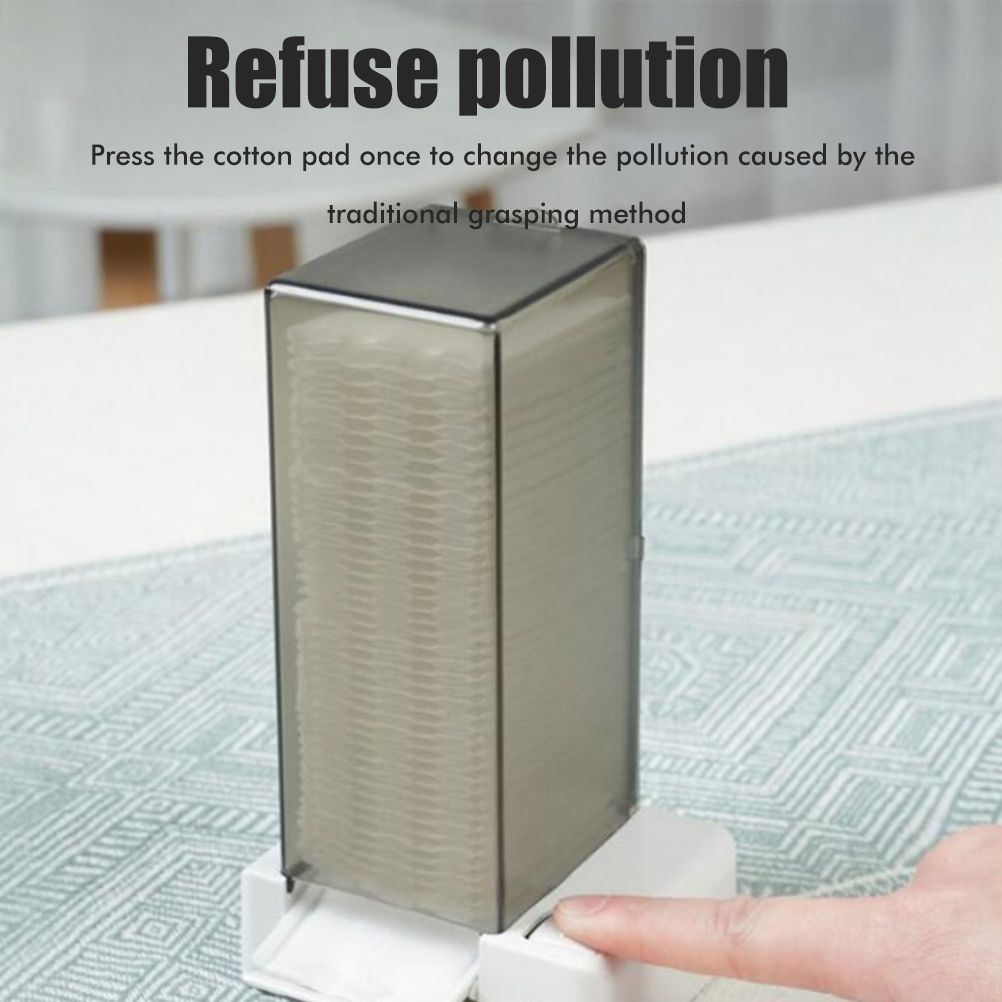 Automatic Cotton Pad Dispenser Press Out Makeup Cotton Holder Dispenser Cosmetic Cotton Pad Organizer