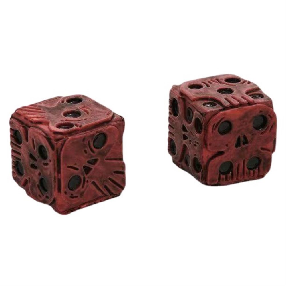 2Pcs Halloween Red Skeleton Dice Novelty Decorative Mini Skeleton Gaming Dice for Club Pub Halloween Party