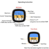 BBQ Thermometer 2 Alarm Mode Touch Screen Backlight Function Meat Thermometer for Outdoor Camping Picnic - Top-Down View