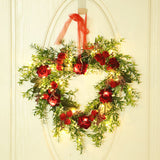 Valentine's Day Wreath Decoration Artificial Rose Ribbon Wreath Heart Shaped Simulated Spring Wedding Wreath