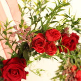 Valentine's Day Wreath Decoration Artificial Rose Ribbon Wreath Heart Shaped Simulated Spring Wedding Wreath - Side View
