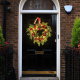 Valentine's Day Wreath Decoration Artificial Rose Ribbon Wreath Heart Shaped Simulated Spring Wedding Wreath - Low Angle