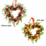 Valentine's Day Wreath Decoration Artificial Rose Ribbon Wreath Heart Shaped Simulated Spring Wedding Wreath - Extra Image