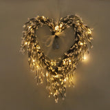 Heart Shaped Wreath Sprig Valentine's Day Wreath Wall Mounted Front Door Flower Wreath - Side View