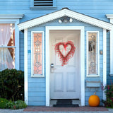 Heart Shaped Wreath Sprig Valentine's Day Wreath Wall Mounted Front Door Flower Wreath - Low Angle