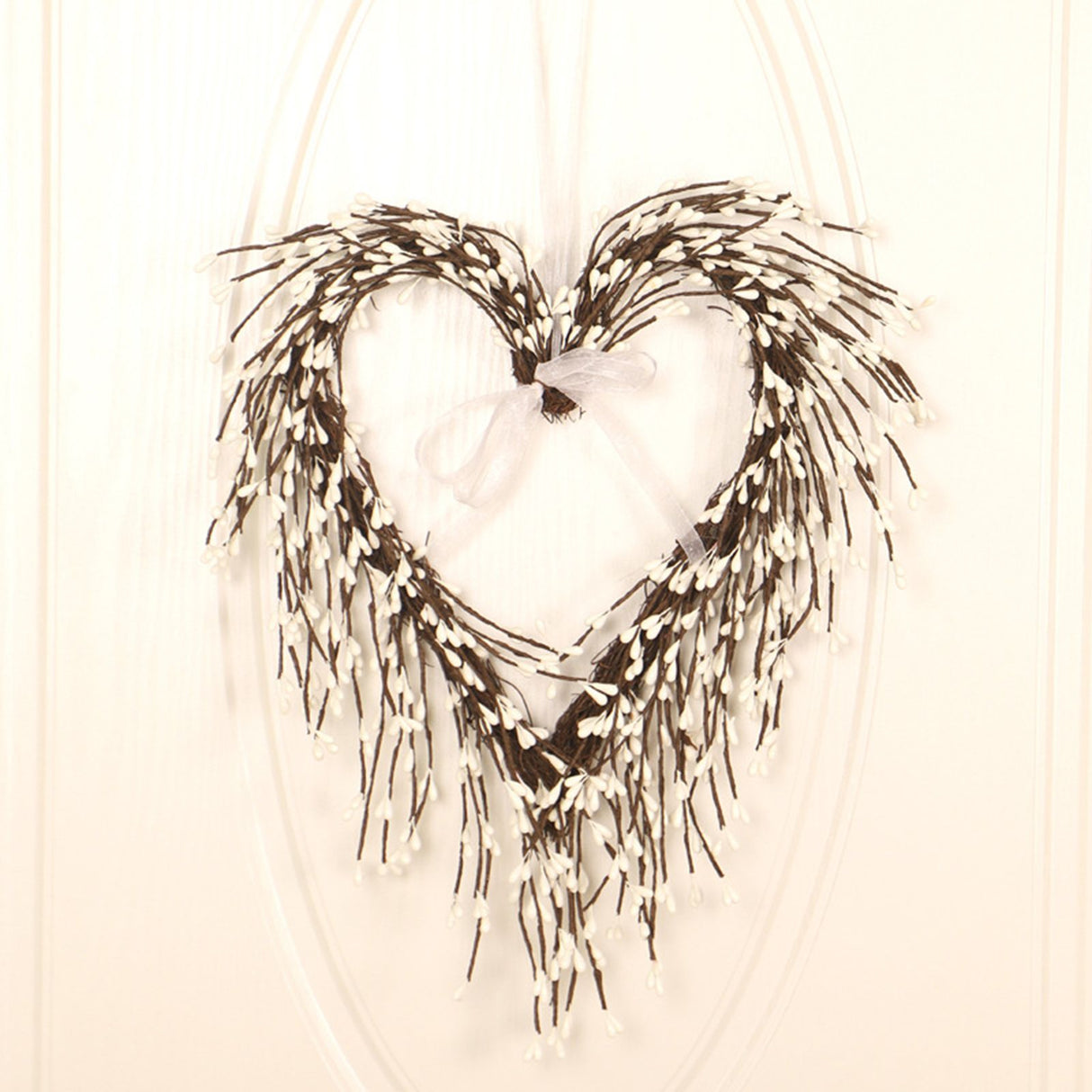 Heart Shaped Wreath Sprig Valentine's Day Wreath Wall Mounted Front Door Flower Wreath