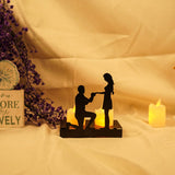 Iron Candle Holder Romantic Couple Candle Statue Gifts for Couple for Wedding Anniversary