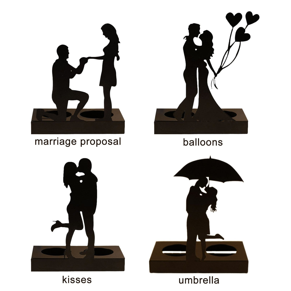 Iron Candle Holder Romantic Couple Candle Statue Gifts for Couple for Wedding Anniversary