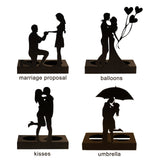 Iron Candle Holder Romantic Couple Candle Statue Gifts for Couple for Wedding Anniversary - Extra Image