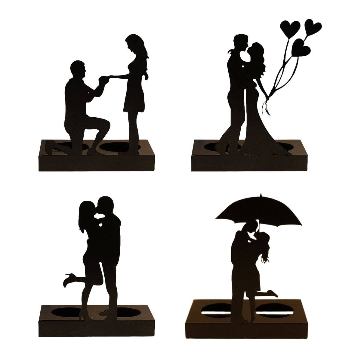 Iron Candle Holder Romantic Couple Candle Statue Gifts for Couple for Wedding Anniversary
