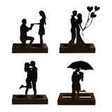Iron Candle Holder Romantic Couple Candle Statue Gifts for Couple for Wedding Anniversary - Extra Image