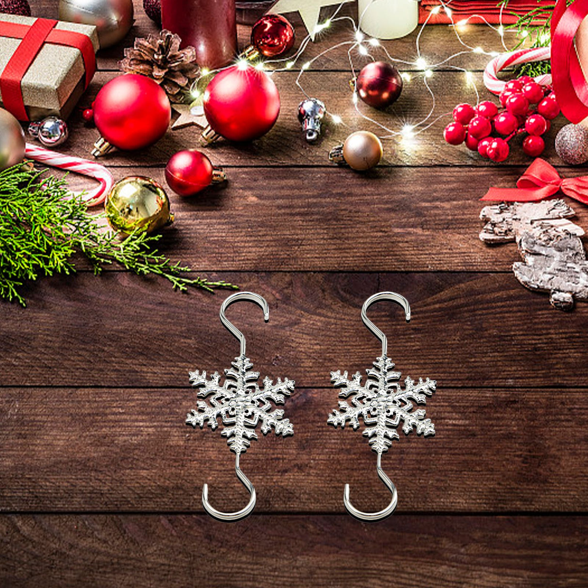 20pcs Metal Snowflake Flake Hooks Christmas Hooks Christmas Tree Holiday Decorations S Hooks