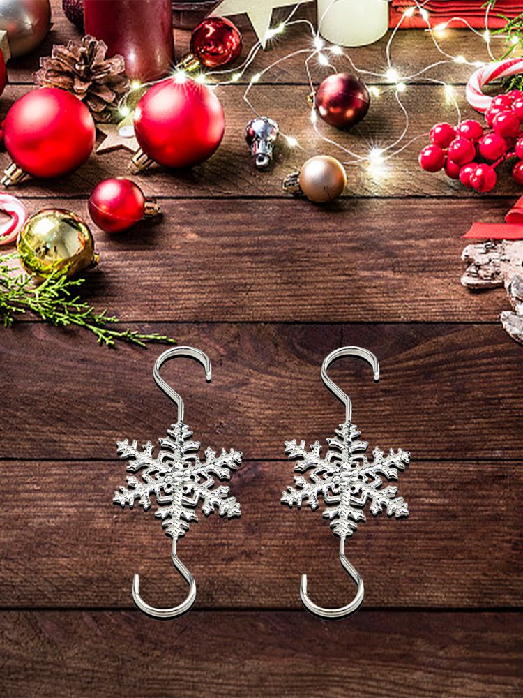 20pcs Metal Snowflake Flake Hooks Christmas Hooks Christmas Tree Holiday Decorations S Hooks