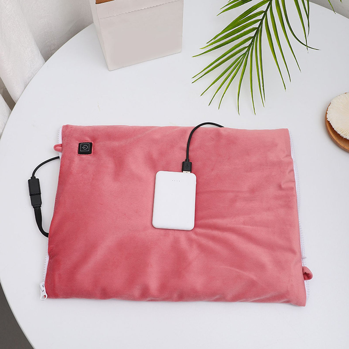 Electric Heating Pouch Green Velvet Heated Hand Warmer Pouch for Hunting Camping Xmas Gifts