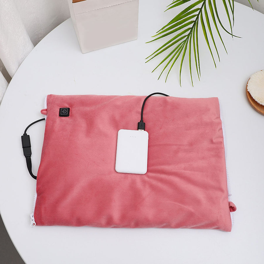 Electric Heating Pouch Green Velvet Heated Hand Warmer Pouch for Hunting Camping Xmas Gifts