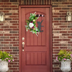 Halloween Moon Cat Wreath Door Hanging Decoration Artificial Flower Halloween Wreath