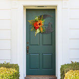 Halloween Moon Cat Garland Halloween Wreath Hanging Decoration for Halloween Party Home Farmhouse Porch Front Door Decor - Front View