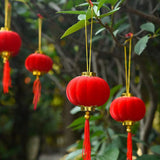 Lanterns Round Small Handcrafted Lantern Decoration for Tent RV Courtyard Terrace Red - Extra Image