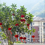 Lanterns Round Small Handcrafted Lantern Decoration for Tent RV Courtyard Terrace Red - Extra Image