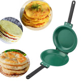 Folding Frying Pan Multifunctional Double Sided Pan Skillet Non Stick Frying Pan - Side View